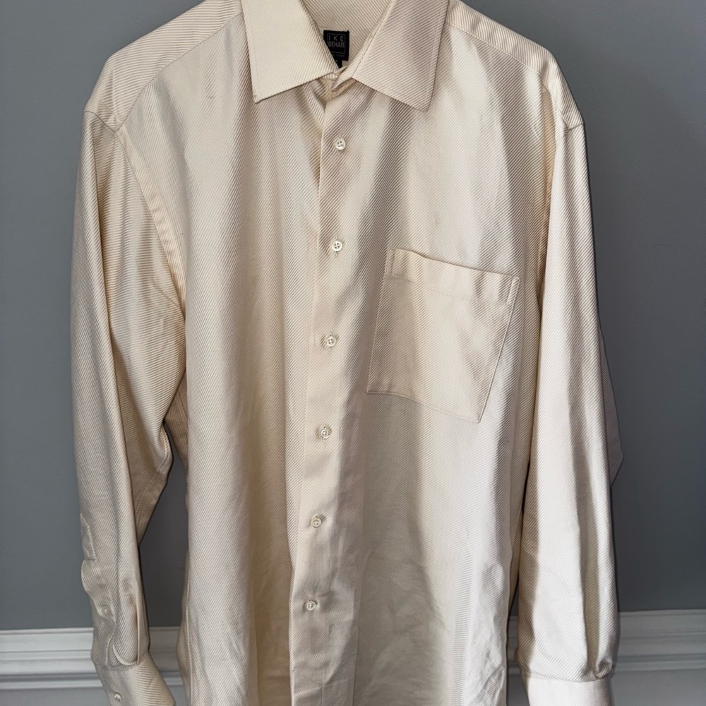 Ike Behar Men's Ivory Dress Shirt